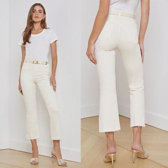NWT L´Agence Kendra Cropped Flare Denim Jean in...